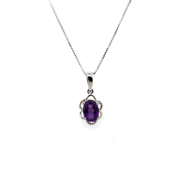 Amethyst Oval Buttercup Necklace