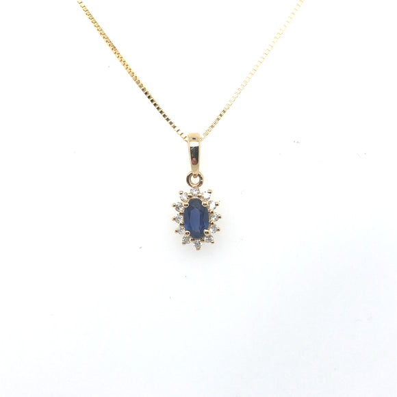 Sapphire Oval Necklace