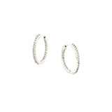 14K White Gold Diamond Hoops 0.16CT