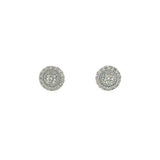 10K White Gold Diamond Cluster Studs