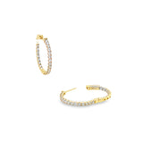 14K Yellow Gold 1.0 CTW Diamond In-Out Hoops