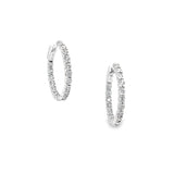 10K White Gold 0.75 CTW Diamond In-Out Hoops