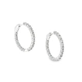 10K White Gold 0.75 CTW Diamond In-Out Hoops