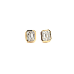 14K Yellow Gold Diamond Studs