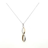 10K Two-Toned Gold Diamond Pendant Necklace