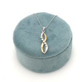 10K Two-Toned Gold Diamond Pendant Necklace