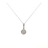 14K White Gold Diamond Cluster Pendant