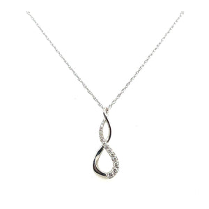 14K White Gold Diamond Pendant