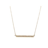 14K Yellow Gold Stationary Diamond Bar Necklace