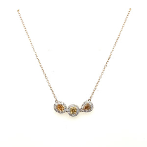 14K Yellow Gold Stationary Yellow Diamond Necklace