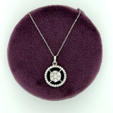 14K White Gold Diamond Pendant Necklace