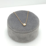 14K Yellow Gold Stationary Bezel Set Diamond Necklace