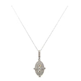 14K White Gold Diamond Pendant Necklace