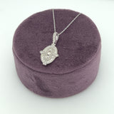 14K White Gold Diamond Pendant Necklace