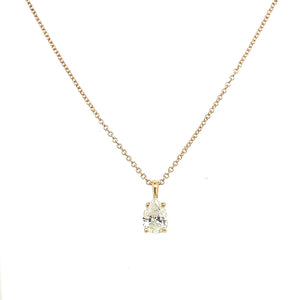 14K Yellow Gold Diamond Solitaire Pendant