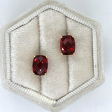 Elongated Cushion Garnet Stud Earrings