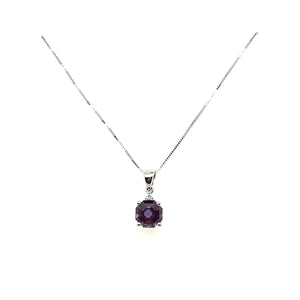 14K White Gold Lab Grown Alexandrite Necklace