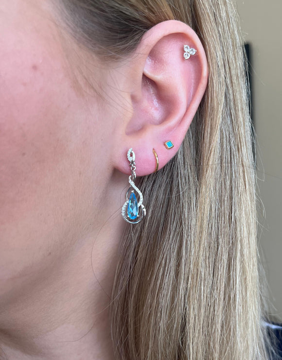 Aquamarine and Diamond Dangle Earrings
