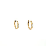 10K Yellow Gold Hoops with 0.20TW Marquise Diamond