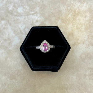 Pink Tourmaline Pear Ring