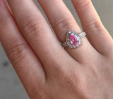 Pink Tourmaline Pear Ring